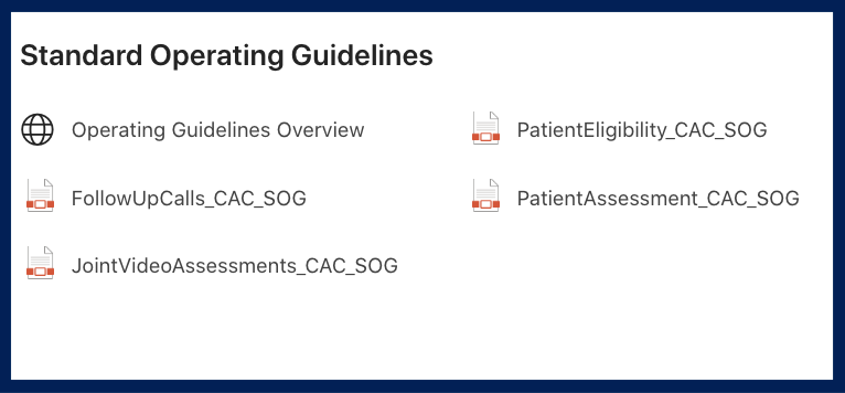 Clinical Assessment Centre Operating Guidelines